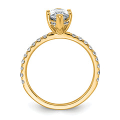 14k 2 5/8 carat Certified Lab Grown Diamond VS/SI+ G+ Marquise Complete Solitaire with Flair Engagement Ring