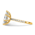 14k 2 5/8 carat Certified Lab Grown Diamond VS/SI+ G+ Marquise Complete Solitaire with Flair Engagement Ring