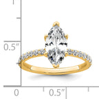 14k 2 5/8 carat Certified Lab Grown Diamond VS/SI+ G+ Marquise Complete Solitaire with Flair Engagement Ring