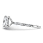 14k White Gold 2 5/8 carat Certified Lab Grown Diamond VS+ F+ Oval Complete Solitaire with Flair Engagement Ring