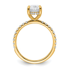 14k 2 5/8 carat Certified Lab Grown Diamond VS+ F+ Oval Complete Solitaire with Flair Engagement Ring