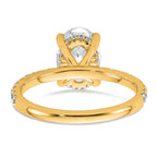 14k 2 5/8 carat Certified Lab Grown Diamond VS+ F+ Oval Complete Solitaire with Flair Engagement Ring