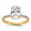 14k 2 5/8 carat Certified Lab Grown Diamond VS/SI+ G+ Oval Complete Solitaire with Flair Engagement Ring
