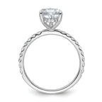 14k White Gold 2 5/8 carat Certified Lab Grown Diamond VS/SI+ G+ Pear Complete Solitaire with Flair Engagement Ring