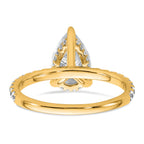 14k 2 5/8 carat Certified Lab Grown Diamond VS+ F+ Pear Complete Solitaire with Flair Engagement Ring
