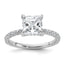 14k White Gold 2 1/2 carat Certified Lab Grown Diamond VS/SI+ G+ Princess Complete Solitaire with Flair Engagement Ring