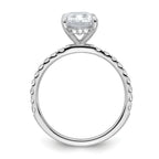 14k White Gold 2 3/8 carat Certified Lab Grown Diamond VS+ F+ Radiant Complete Solitaire with Flair Engagement Ring