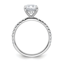 14k White Gold 2 3/8 carat Certified Lab Grown Diamond VS/SI+ G+ Radiant Complete Solitaire with Flair Engagement Ring