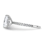 14k White Gold 2 3/8 carat Certified Lab Grown Diamond VS/SI+ G+ Radiant Complete Solitaire with Flair Engagement Ring