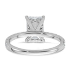 14k White Gold 2 3/8 carat Certified Lab Grown Diamond VS+ F+ Radiant Complete Solitaire with Flair Engagement Ring