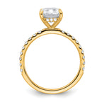 14k 2 3/8 carat Certified Lab Grown Diamond VS+ F+ Radiant Complete Solitaire with Flair Engagement Ring