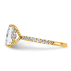 14k 2 3/8 carat Certified Lab Grown Diamond VS+ F+ Radiant Complete Solitaire with Flair Engagement Ring