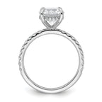 14k White Gold 2 3/8 carat Certified Lab Grown Diamond VS+ F+ Round Complete Solitaire with Flair Engagement Ring
