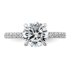14k White Gold 2 3/8 carat Certified Lab Grown Diamond VS+ F+ Round Complete Solitaire with Flair Engagement Ring