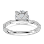 14k White Gold 2 3/8 carat Certified Lab Grown Diamond VS+ F+ Round Complete Solitaire with Flair Engagement Ring