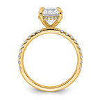 14k 2 3/8 carat Certified Lab Grown Diamond VS+ F+ Round Complete Solitaire with Flair Engagement Ring