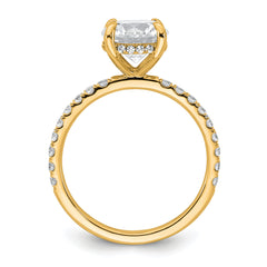 14k 2 3/8 carat Certified Lab Grown Diamond VS/SI+ G+ Round Complete Solitaire with Flair Engagement Ring