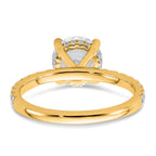 14k 2 3/8 carat Certified Lab Grown Diamond VS+ F+ Round Complete Solitaire with Flair Engagement Ring