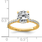 14k 2 3/8 carat Certified Lab Grown Diamond VS/SI+ G+ Round Complete Solitaire with Flair Engagement Ring