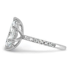 14k White Gold 3 1/2 carat Certified Lab Grown Diamond VS+ F+ Marquise Complete Solitaire with Flair Engagement Ring