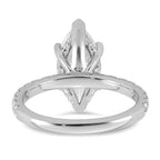14k White Gold 3 1/2 carat Certified Lab Grown Diamond VS+ F+ Marquise Complete Solitaire with Flair Engagement Ring