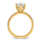 14k 3 1/2 carat Certified Lab Grown Diamond VS/SI+ G+ Marquise Complete Solitaire with Flair Engagement Ring