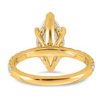 14k 3 1/2 carat Certified Lab Grown Diamond VS+ F+ Marquise Complete Solitaire with Flair Engagement Ring