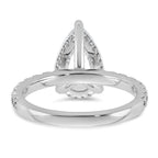 14k White Gold 3 1/2 carat Certified Lab Grown Diamond VS+ F+ Pear Complete Solitaire with Flair Engagement Ring