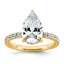 14k 3 1/2 carat Certified Lab Grown Diamond VS+ F+ Pear Complete Solitaire with Flair Engagement Ring
