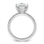 14k White Gold 4 5/8 carat Certified Lab Grown Diamond VS/SI+ G+ Marquise Complete Solitaire with Flair Engagement Ring