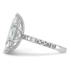 14k White Gold 4 5/8 carat Certified Lab Grown Diamond VS/SI+ G+ Marquise Complete Solitaire with Flair Engagement Ring