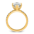 14k 4 5/8 carat Certified Lab Grown Diamond VS+ F+ Marquise Complete Solitaire with Flair Engagement Ring