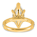 14k 4 5/8 carat Certified Lab Grown Diamond VS+ F+ Marquise Complete Solitaire with Flair Engagement Ring