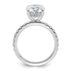 14k White Gold 4 5/8 carat Certified Lab Grown Diamond VS/SI+ G+ Oval Complete Solitaire with Flair Engagement Ring