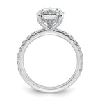 14k White Gold 4 3/4 carat Certified Lab Grown Diamond VS+ F+ Pear Complete Solitaire with Flair Engagement Ring