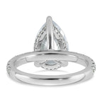 14k White Gold 4 3/4 carat Certified Lab Grown Diamond VS/SI+ G+ Pear Complete Solitaire with Flair Engagement Ring