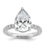 14k White Gold 4 3/4 carat Certified Lab Grown Diamond VS+ F+ Pear Complete Solitaire with Flair Engagement Ring