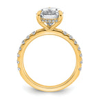 14k 4 3/4 carat Certified Lab Grown Diamond VS+ F+ Pear Complete Solitaire with Flair Engagement Ring