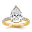 14k 4 3/4 carat Certified Lab Grown Diamond VS/SI+ G+ Pear Complete Solitaire with Flair Engagement Ring