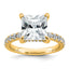 14k 4 3/8 carat Certified Lab Grown Diamond VS+ F+ Princess Complete Solitaire with Flair Engagement Ring