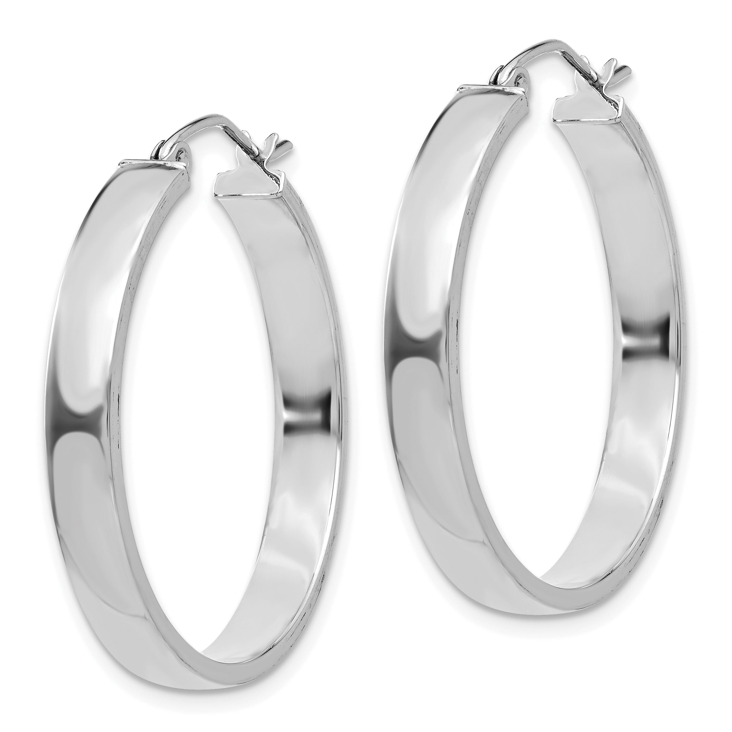 14K White Gold Polished Hoop Earring Secondary image