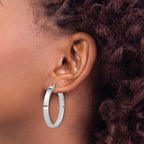 14K White Gold Polished Hoop Earring