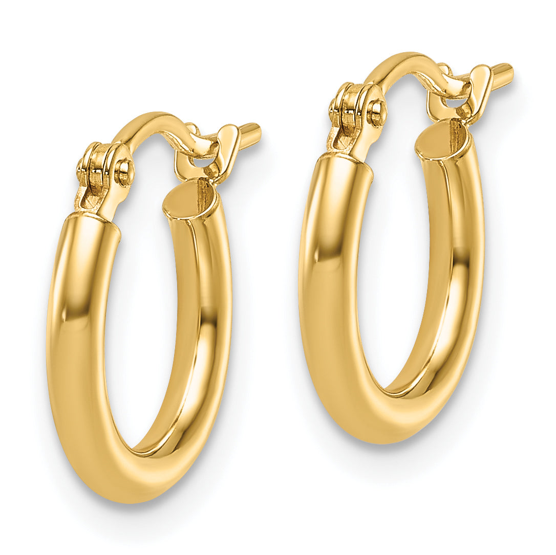 10k 2x12mm Polished Hoop Earrings Secondary image