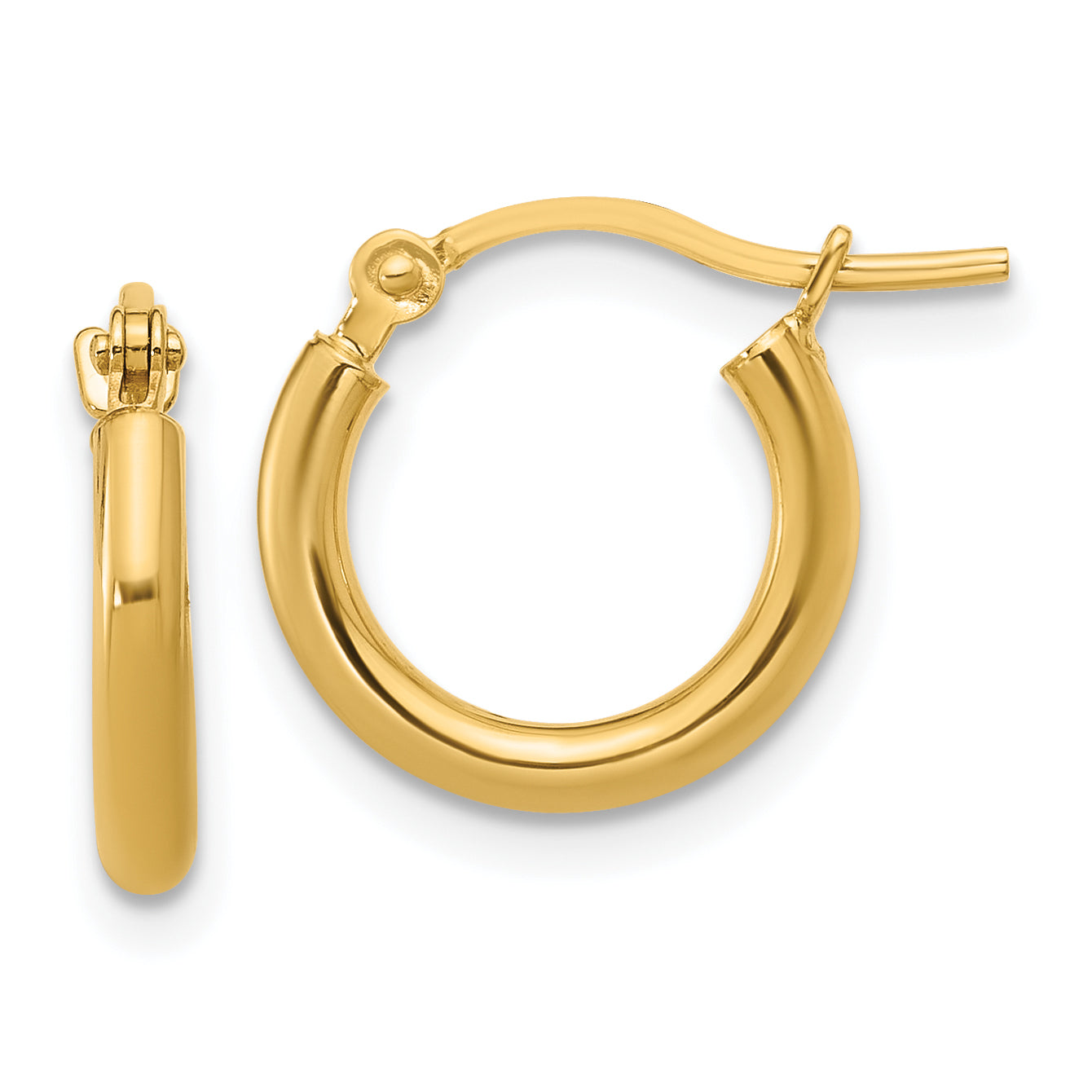 10k 2x12mm Polished Hoop Earrings Main image
