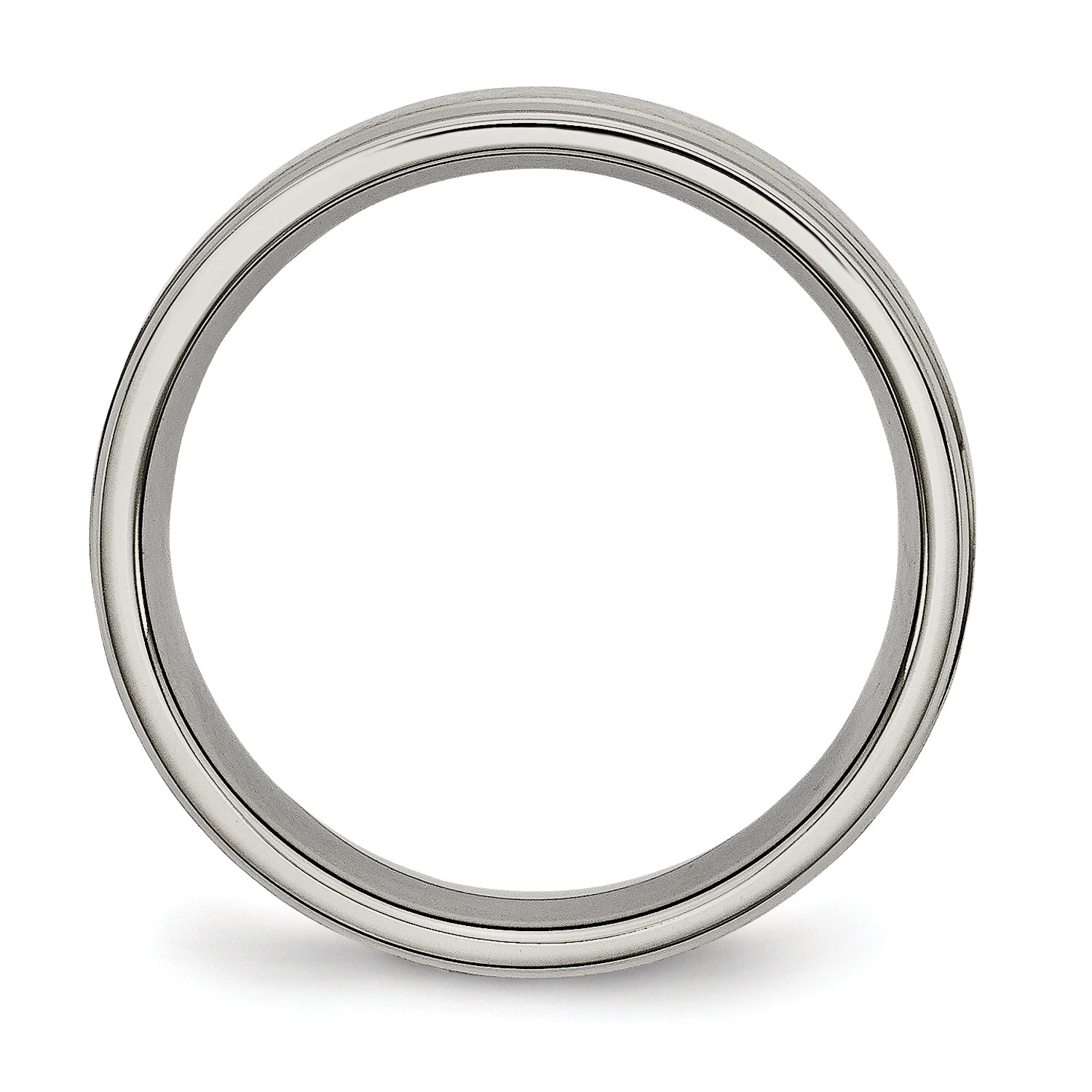 Ridged Edge Wedding Band in Titanium, 6mm Secondary image