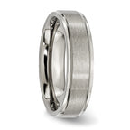 Chisel Titanium Brushed Center 6mm Ridged Edge Band