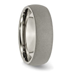 Chisel Titanium Stone Finish 7mm Half Round Band