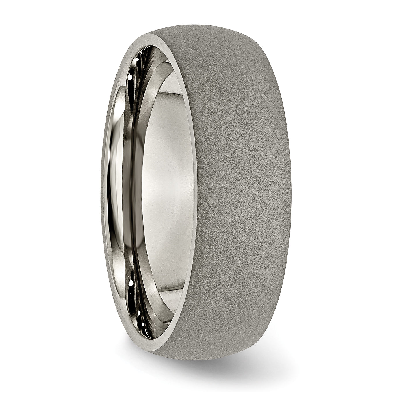 Chisel Titanium Stone Finish 7mm Half Round Band
