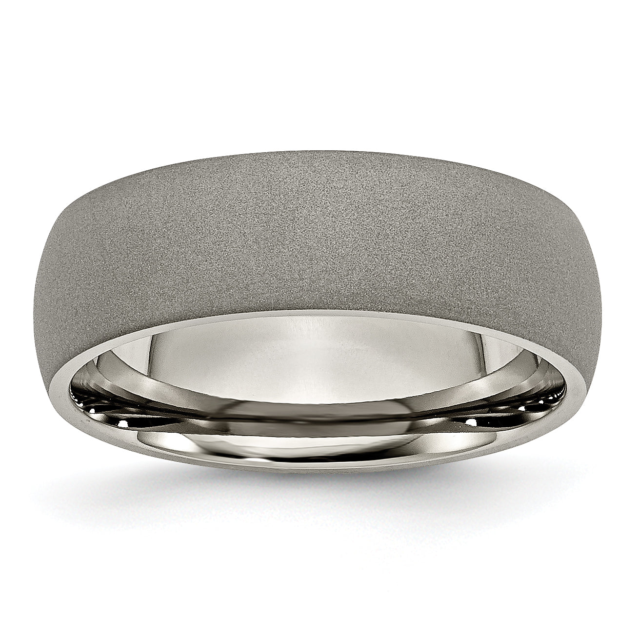 Chisel Titanium Stone Finish 7mm Half Round Band