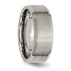 Chisel Titanium Brushed and Polished 8mm Beveled Edge Band